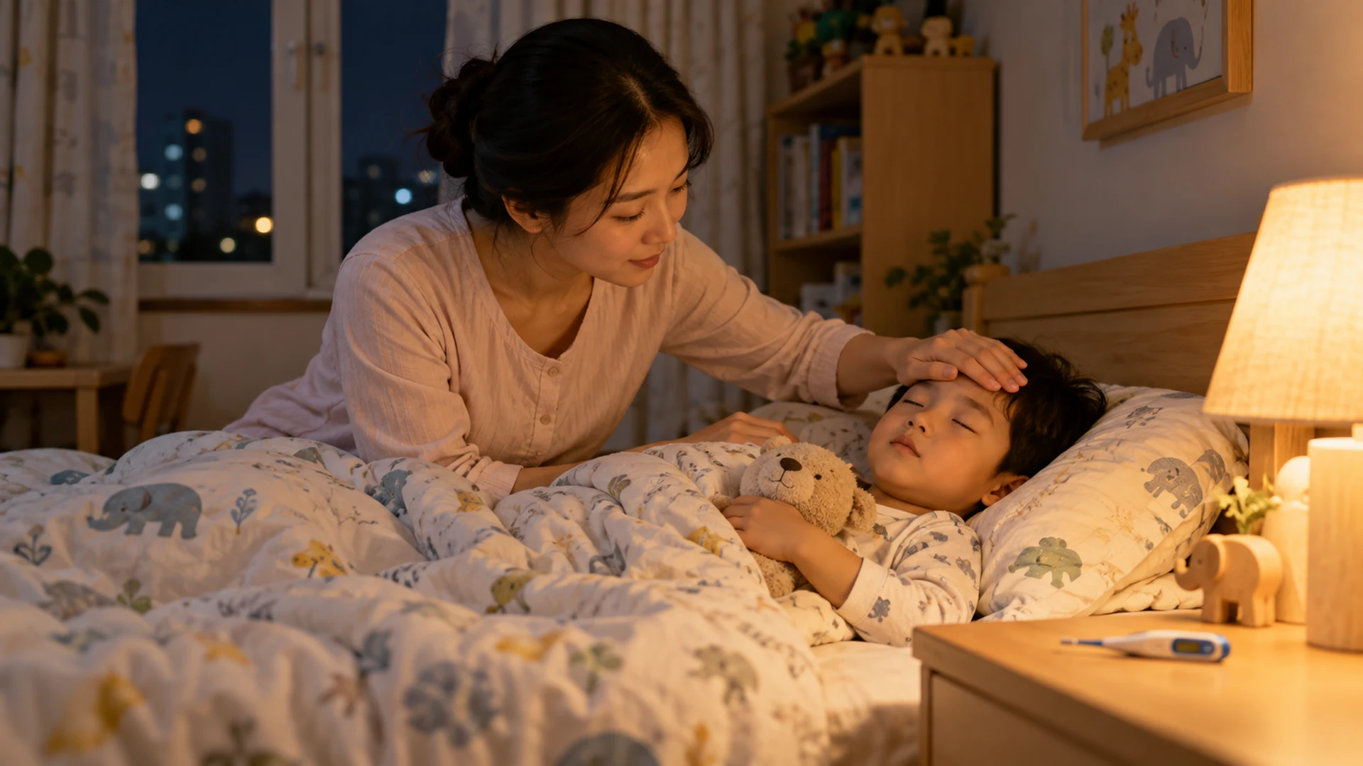 Mẹ chạm trán con đang nghỉ ngơi vào ban đêm