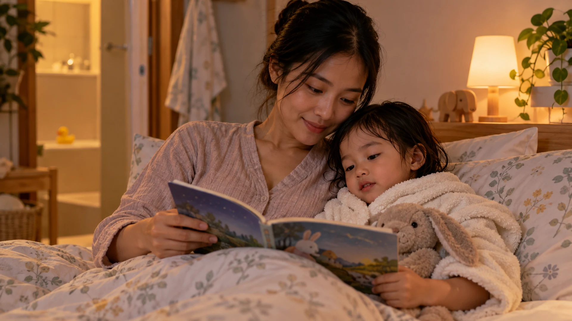Mẹ đọc sách cùng trẻ trước giờ ngủ